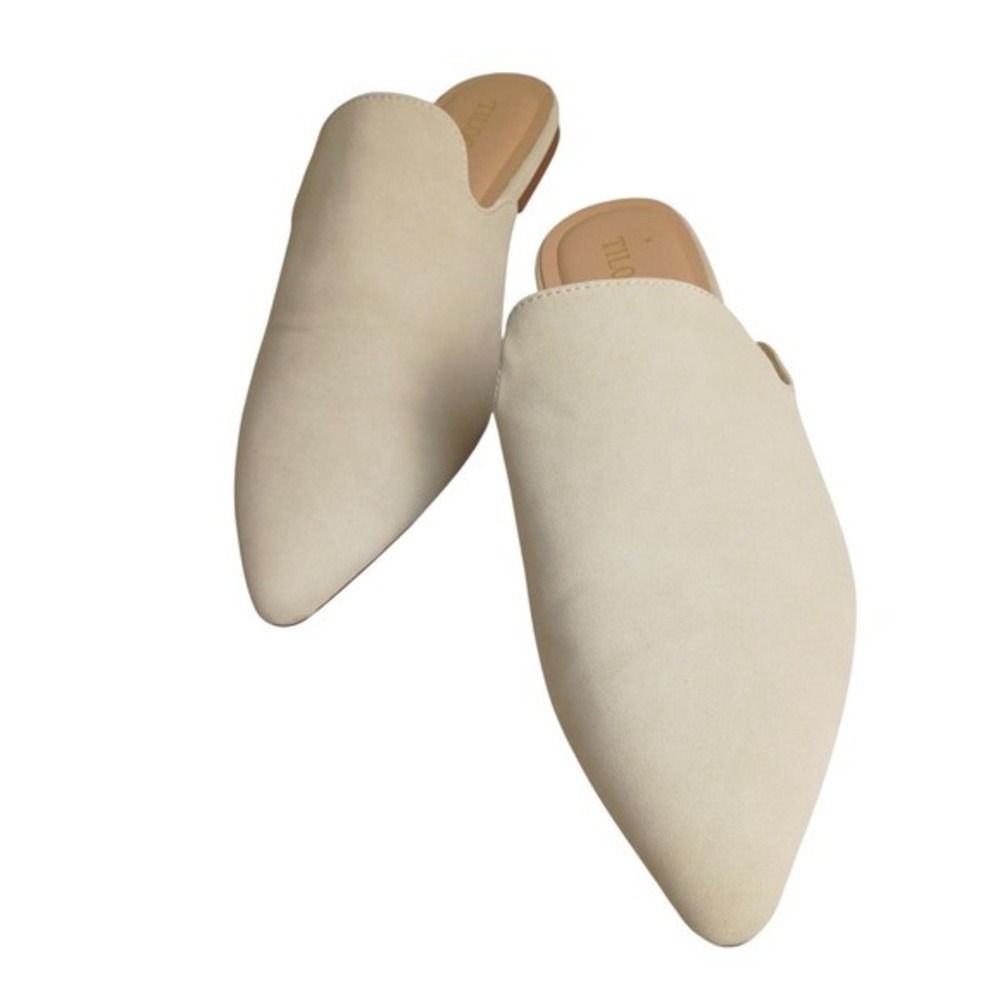 Tilocow Womens Cream Suede Pointed Toe Slip On Mule‎ Flats Size 9 - Picture 6 of 7